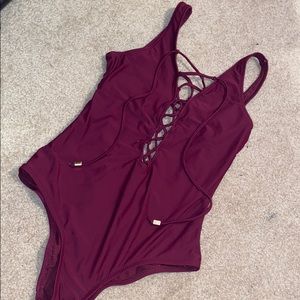 Maroon one price swim suit